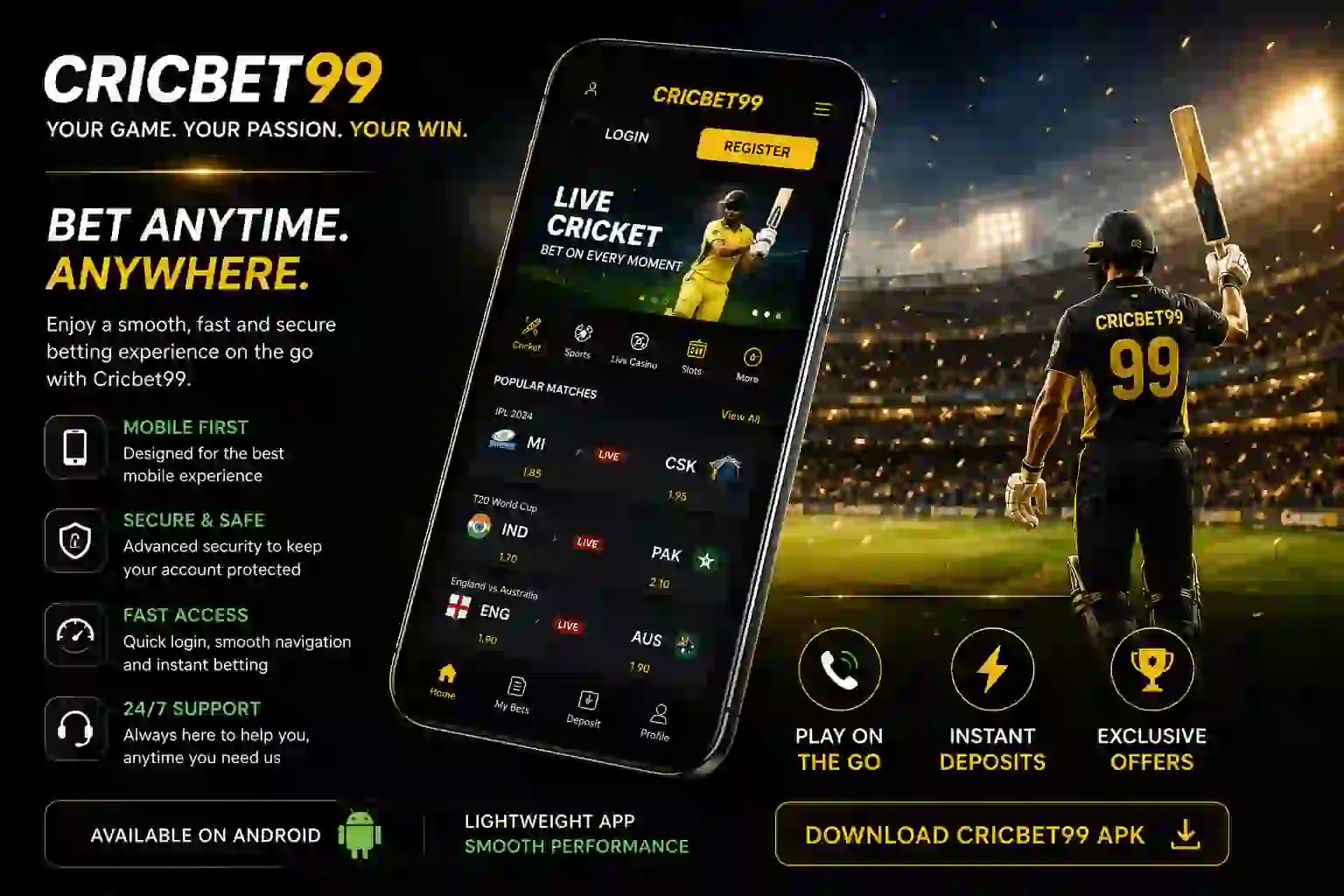 Cricbet99 mobile betting experience and APK download